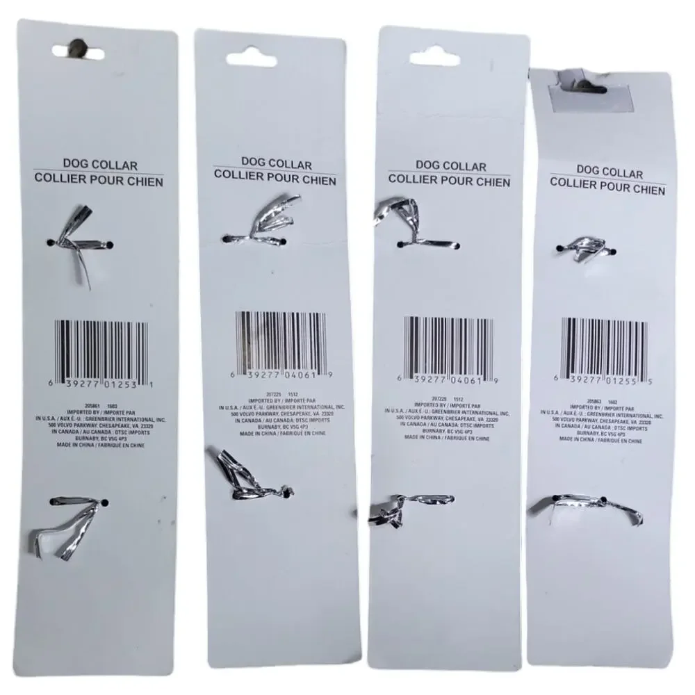 Greenbrier 4 Pack Adjustable Pet Collars Large 18-24 Dog Cat Woven Nylon New